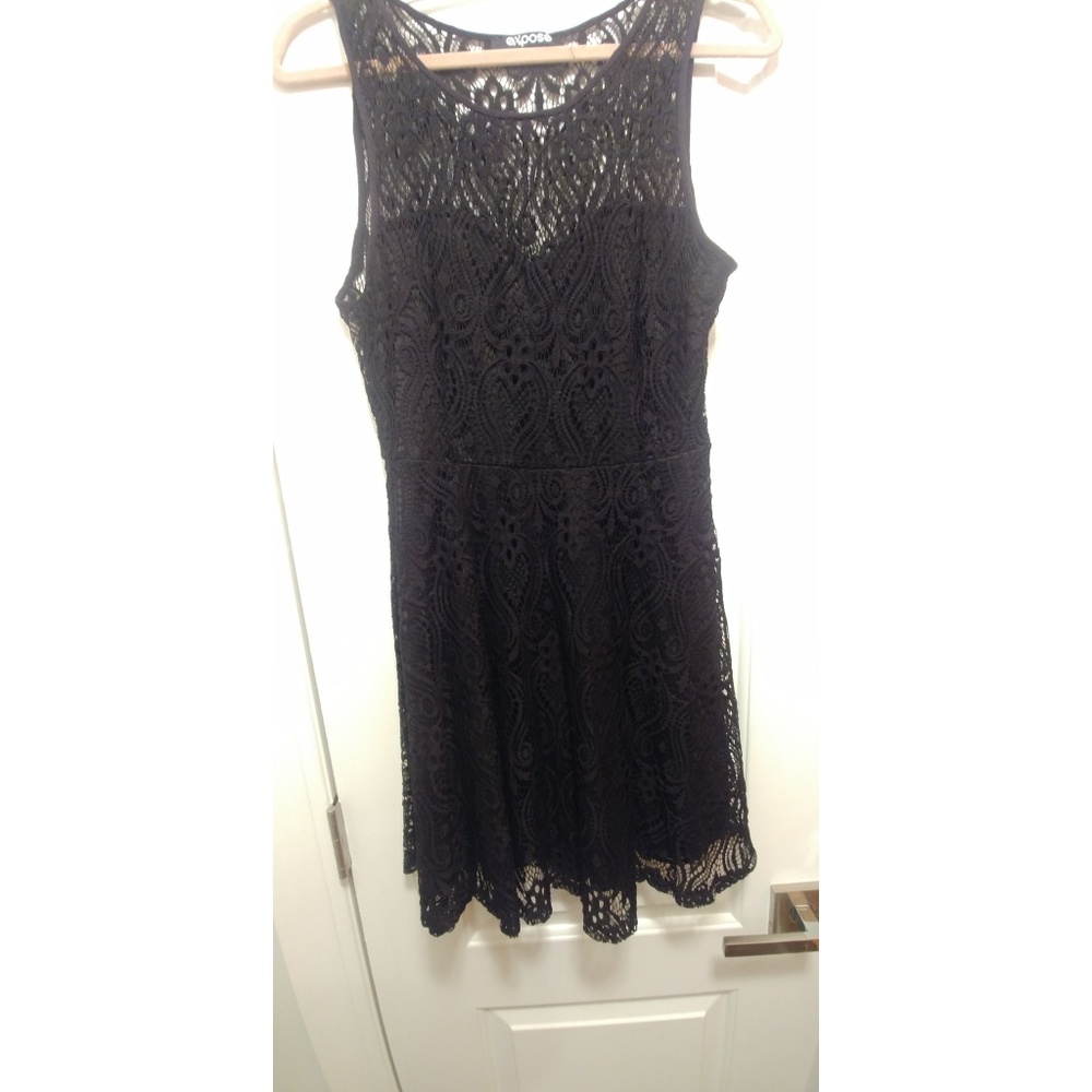 Black Lace Short Sleeve Dress size XL Juniors